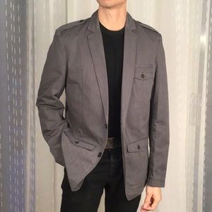 Mexx military inspired blazer, charcoal grey, size 42, slim fit.